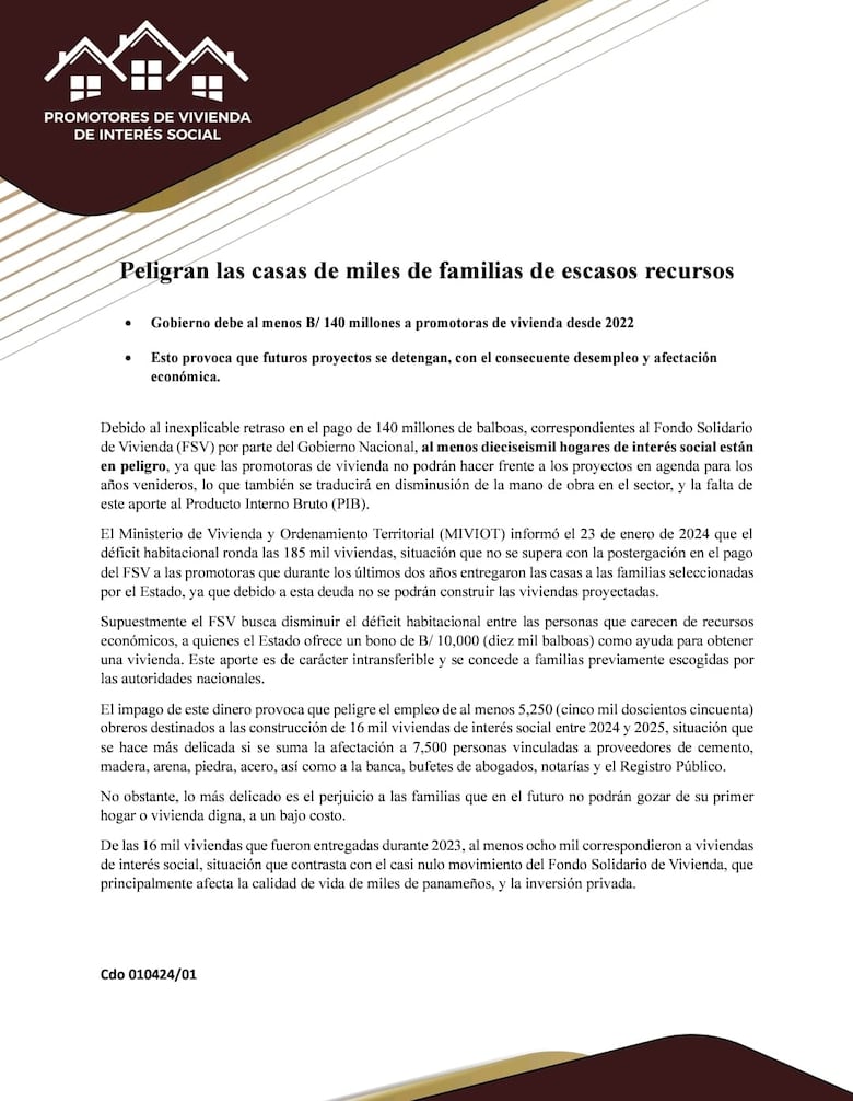 Gobierno arrastra deuda con promotoras; reclaman $140 millones por viviendas sociales