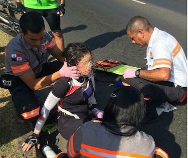 Ciclista se accidenta en la vía Israel
