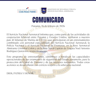 ‘Marines’ de Estados Unidos llegan a Panamá para entrenamiento con estamentos de seguridad de Panamá