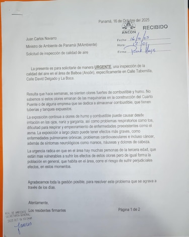 Vecinos de Tabernilla habían denunciado ‘fuertes olores a combustible’ en el sector de La Boca