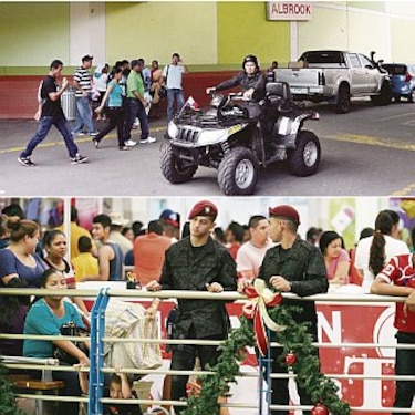 Miembros del SPI custodian instalaciones de Albrook Mall