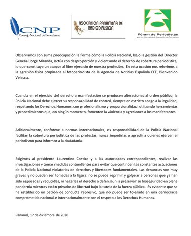Organizaciones denuncian la ‘actuación represiva’ de la Policía durante manifestación