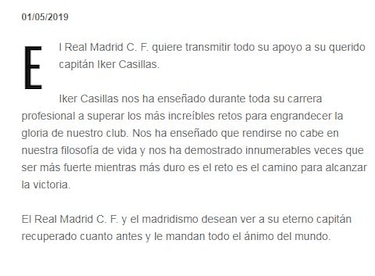 Portero Iker Casillas es hospitalizado tras sufrir infarto