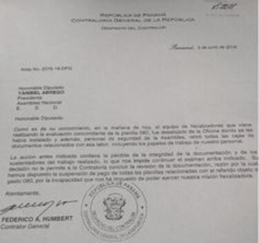 Contraloría suspende el pago de la planilla 080 a todos los diputados