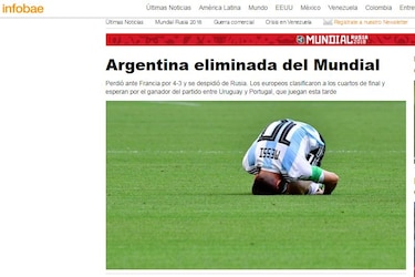 El desconsuelo se adueña de Argentina tras eliminación de su selección