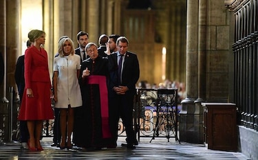 Melania Trump visita la catedral de Notre-Dame con Brigitte Macron