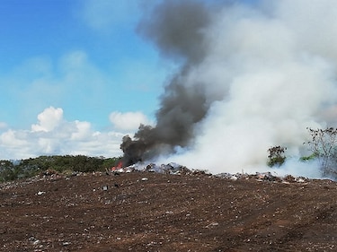 Se incendia el vertedero de Guararé, en Los Santos