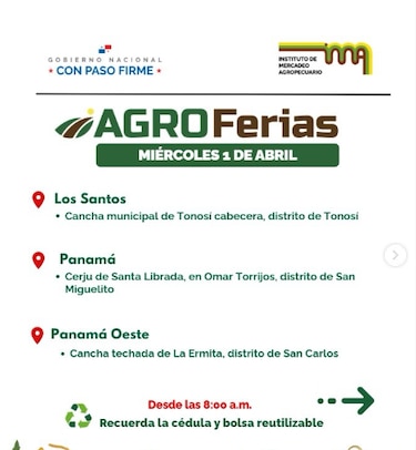 Ferias y tiendas del IMA estarán cerradas por Semana Santa