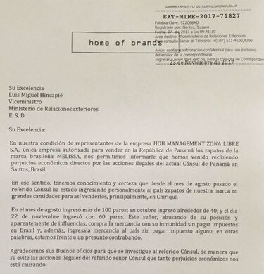 Cancillería investiga denuncia contra cónsul de Panamá en Santos, Brasil
