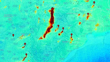 Satélite muestra contaminantes atmosféricos