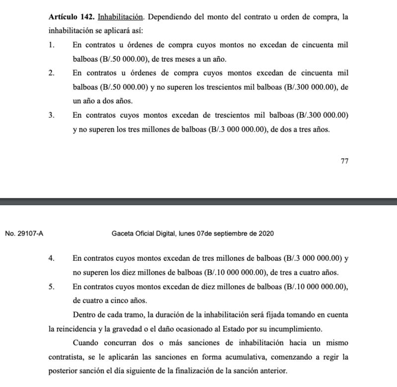 La Ley de Contrataciones Públicas aborda el tema de las sanciones para las empresas cuyos contratos no cumplieron.