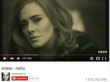 Adele rompe récord de visitas en Youtube