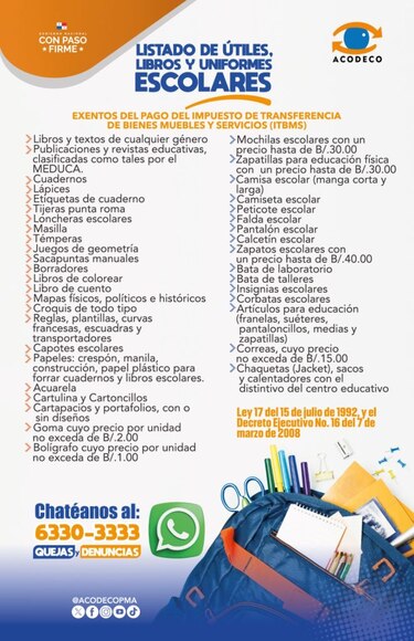 Año escolar 2025 inicia el 10 de marzo; consulte la lista de útiles exonerados