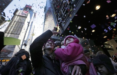 Ensayo en el Time Square antes del Año Nuevo