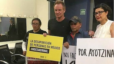 Sting se reúne en México con padres de 43 estudiantes desaparecidos