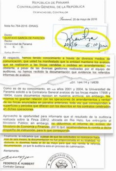 Contralor pide los avalúos a la Universidad de Panamá