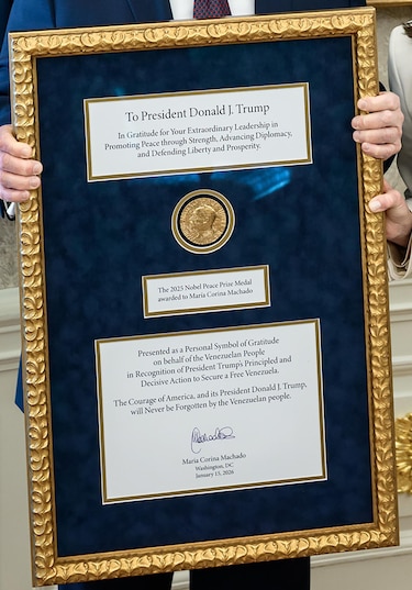 Trump dice que María Corina Machado le ‘obsequió’ su Premio Nobel de la Paz