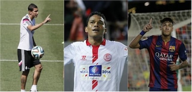 Bacca, Di María y Neymar, candidatos a mejor jugador de América en la liga española