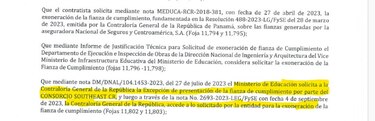 Contraloría refrenda millonario pago a consorcio por obras escolares inconclusas