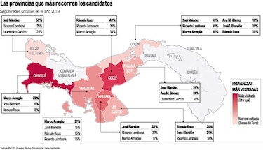 Las provincias preferidas de los candidatos presidenciales