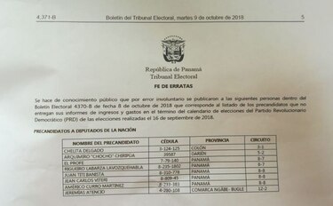 Tribunal Electoral excluye de lista de morosos a la diputada Chelita Delgado y a 7 precandidatos más