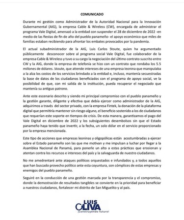 Luis Oliva arremete contra C&W y el subadministrador de la AIG; Stoute dice que tiene documentos que le apoyan