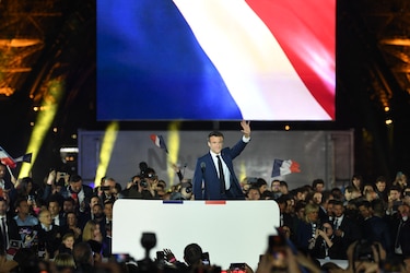 Presidente centrista Emmanuel Macron, reelegido en Francia