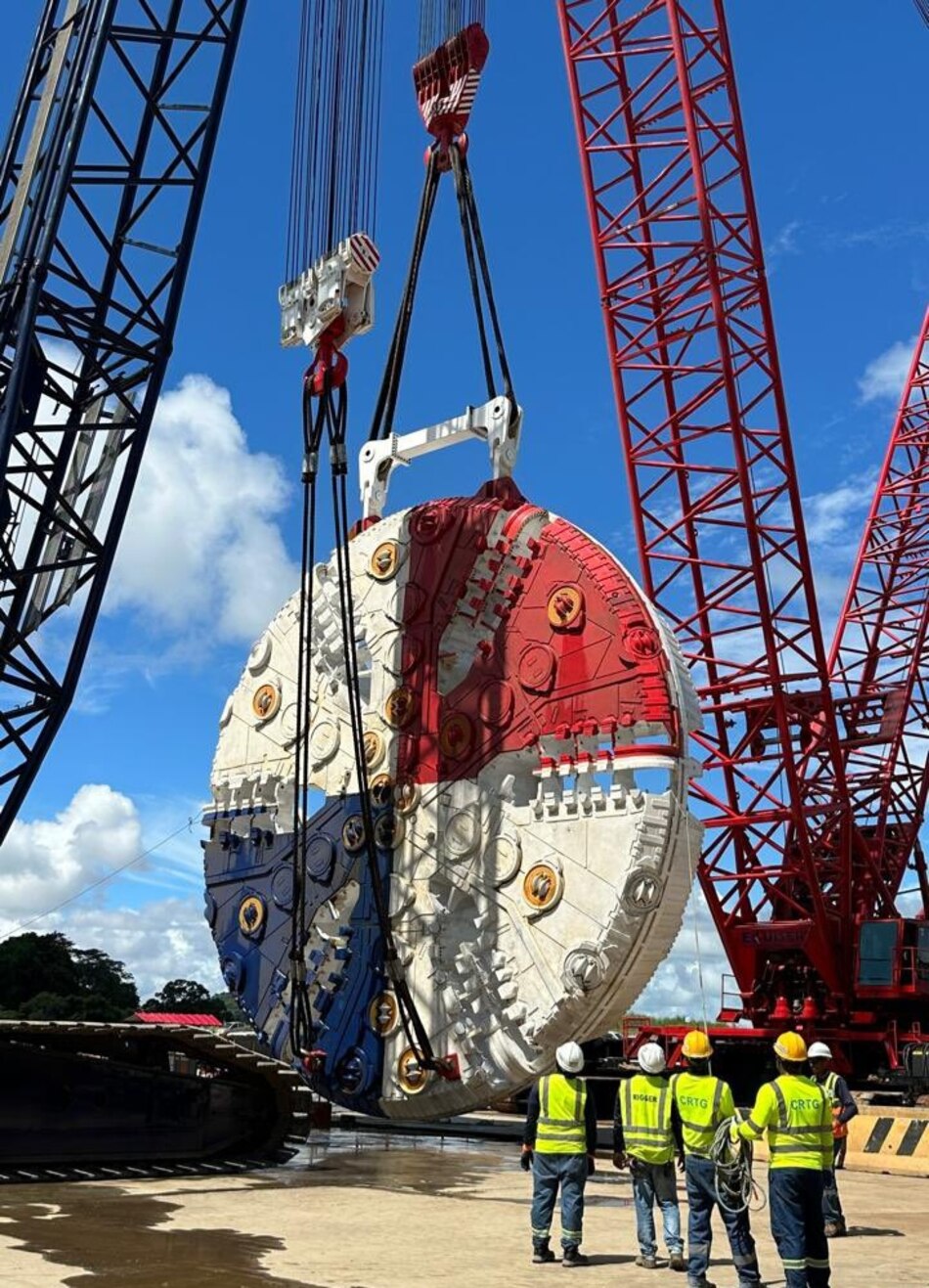 Cabeza de corte de la tuneladora ya está lista para iniciar excavación del túnel en la línea 3