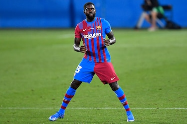 El francés Samuel Umtiti del FC Barcelona, cedido una temporada al Lecce