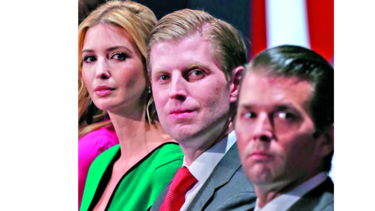 Hijos de Trump velarán por sus negocios