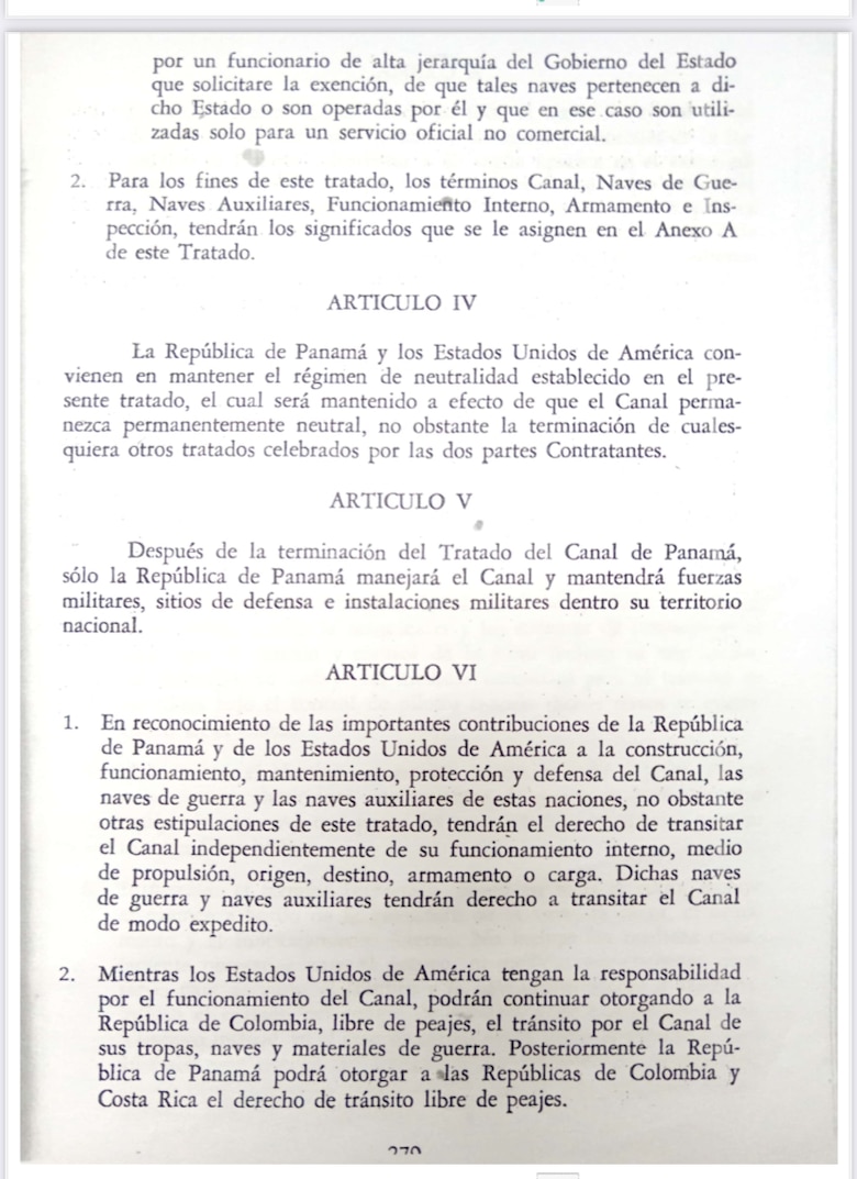 Donald Trump, el Canal de Panamá y lo pactado en el Tratado de Neutralidad