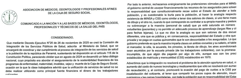 El debate por la integración Minsa-CSS: médicos alertan afectación a los asegurados