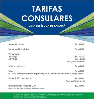 Estas son las nuevas tarifas de los trámites en embajadas y consulados de Panamá en el exterior