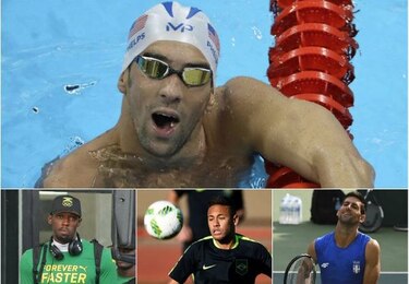Los reflectores están sobre Bolt, Phelps, Neymar  y Djokovic