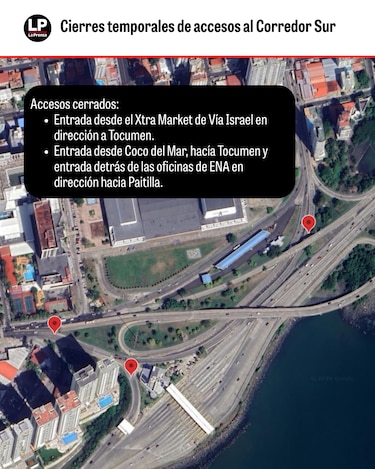 Suspenden trabajos y cierre temporal de accesos en el Corredor Sur; la vía estará libre este fin de semana