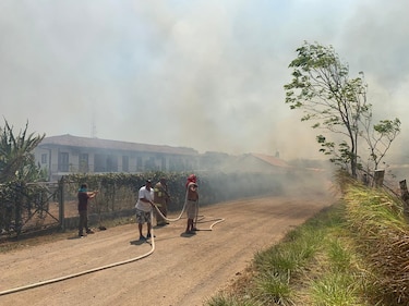 Incendio en un herbazal afecta al pueblo de Pedasí