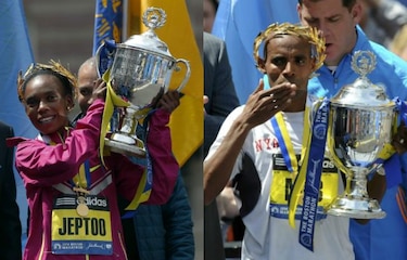 Jeptoo sigue reinando en Boston; Keflizighi dominó en la rama masculina