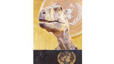 Un dinosaurio llama la atención de los líderes mundiales por el cambio climático