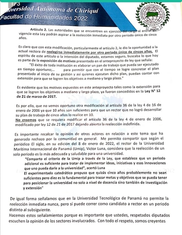 Rechazan iniciativa de ley que permitiría la reelección indefinida en la rectoría de la Unachi