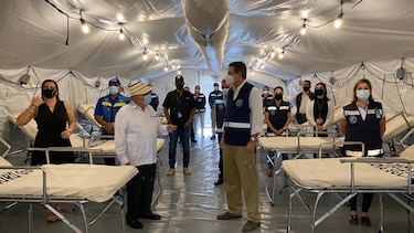 Hospital campaña enviado por Panamá a Costa Rica empezó a funcionar