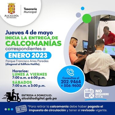Alcaldía de Panamá inicia entrega de calcomanías de circulación vehicular de 2023