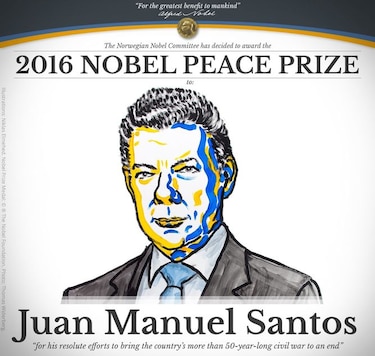 Presidente Santos dedica su Nobel al pueblo colombiano 'que tanto ha sufrido'