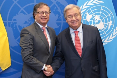 Petro se reúne con Guterres para hablar de drogas, paz y medioambiente