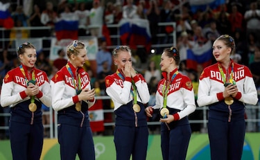Rusia conquista oro en conjunto de gimnasia rítmica