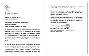 Nicaragua advierte que no puede recibir a Martinelli si no se aclara situación de alerta roja; Panamá dice que el trámite no impide el viaje