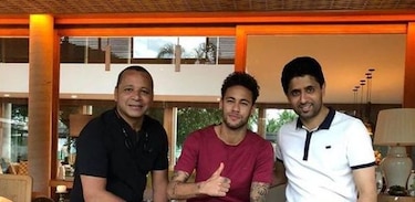 El presidente del PSG visitó a Neymar en Brasil