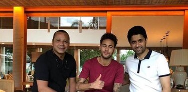 El presidente del PSG visitó a Neymar en Brasil
