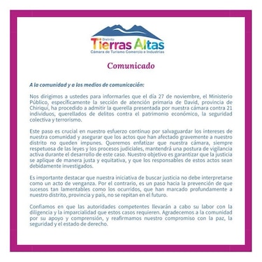 Admiten denuncia contra 21 personas que lideraron cierres en Tierras Altas