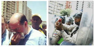Guardia Nacional rocía gas pimienta y bombas lacrimógenas a diputados en Venezuela  para impedir sesión