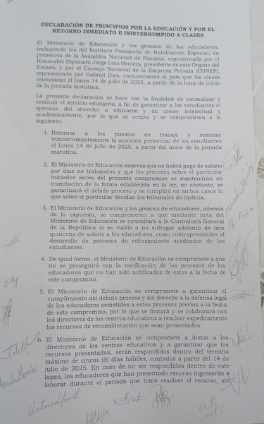 Docentes divididos tras acuerdo con el Meduca para reactivar clases el 14 de julio